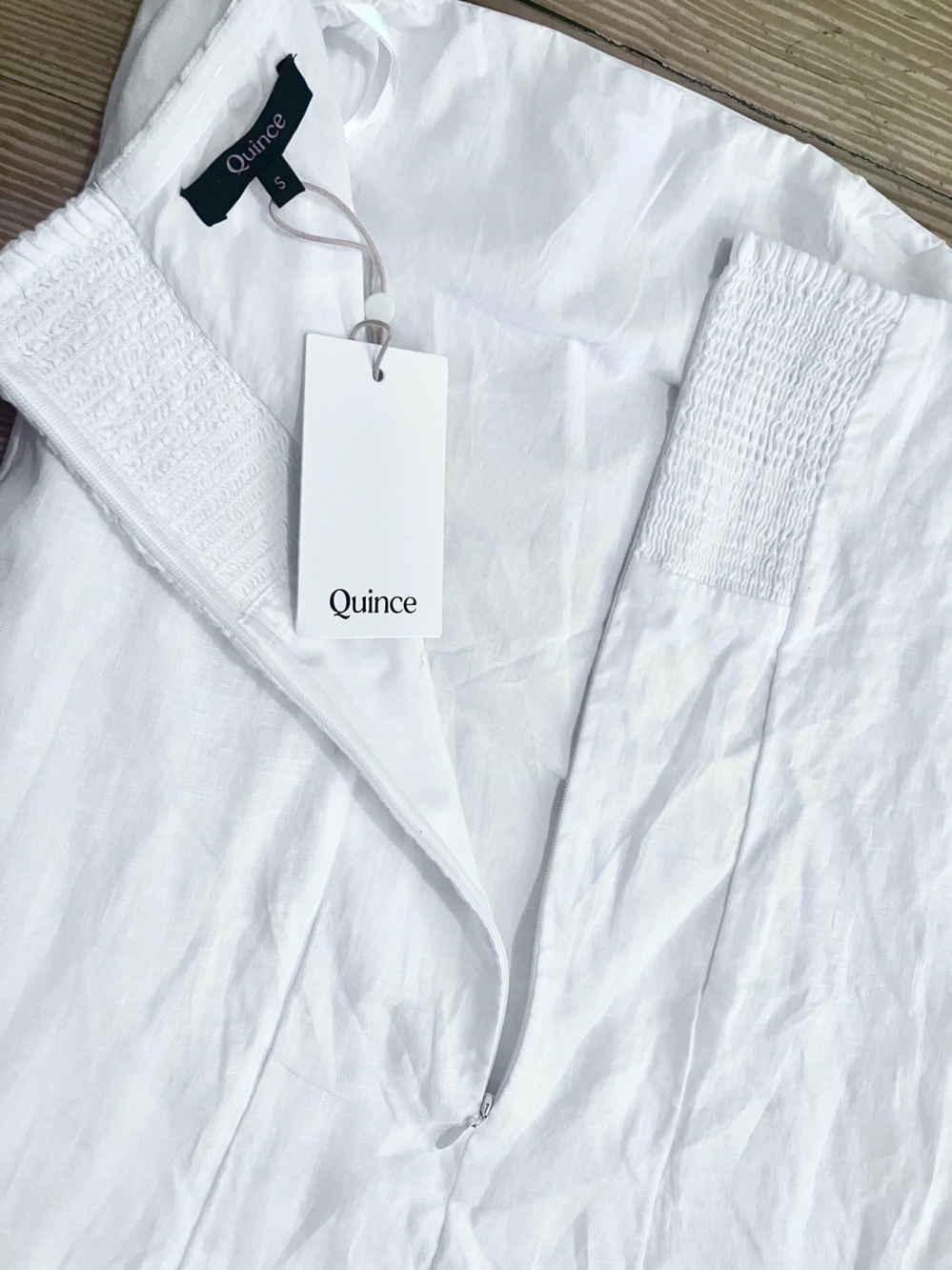 NWT Quince 100% European Linen Strapless Maxi Dress in White Sz S - Picture 10 of 15